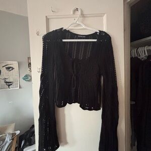 Forever 21 Black Open-Knit Cardigan